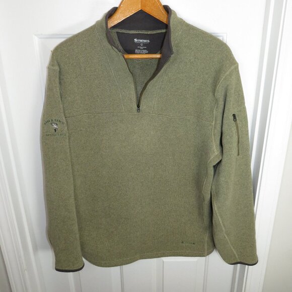 Simms Other - Simms 1/4 Zip Fleece Pullover Sweatshirt Fishing Mens LG North Platte River Logo